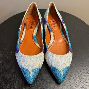 Missoni Blue and White Flats